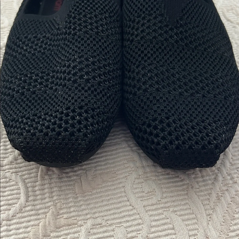 Skechers BOBS Black Slip-On Knit Flats